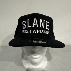 Slane Irish Whiskey Hat Cap Snap Back Black‎ Embroidered Advertising Mens Bar